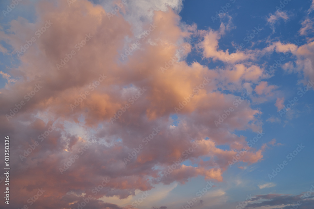 Beautiful orange cloudscape sky Beautiful orange cloudscape sky