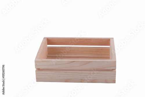 small wooden model crate isolated on white background © fototrips