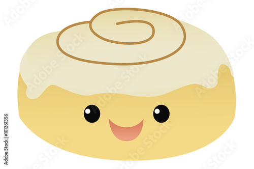 Sweet smiling cinnamon bun