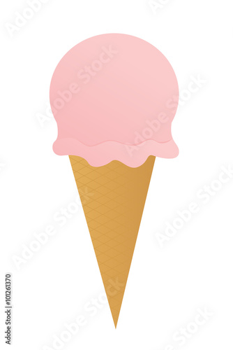 Strawberry ice cream cone