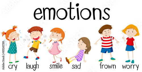 Children expressing different emotions