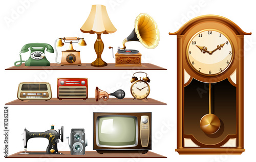 Different kind of vintage objects