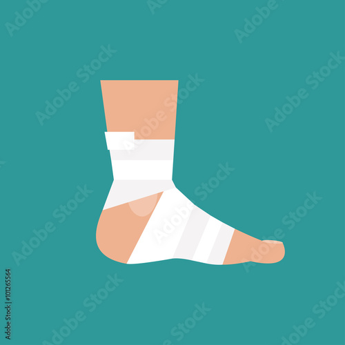 Bandaged leg. Vector Illustration