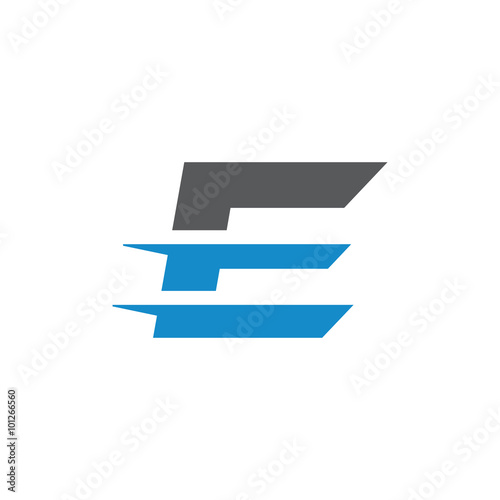 Simple Modern Dynamic Letter Initial Logo e