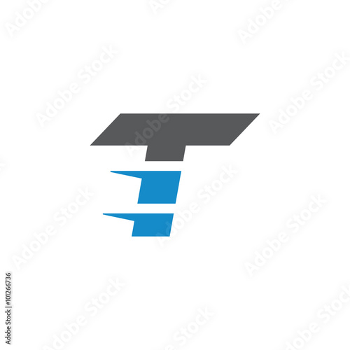 Simple Modern Dynamic Letter Initial Logo t