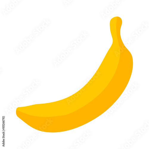 Yellow banana / cooking plantain fruit flat icon for food apps and websites