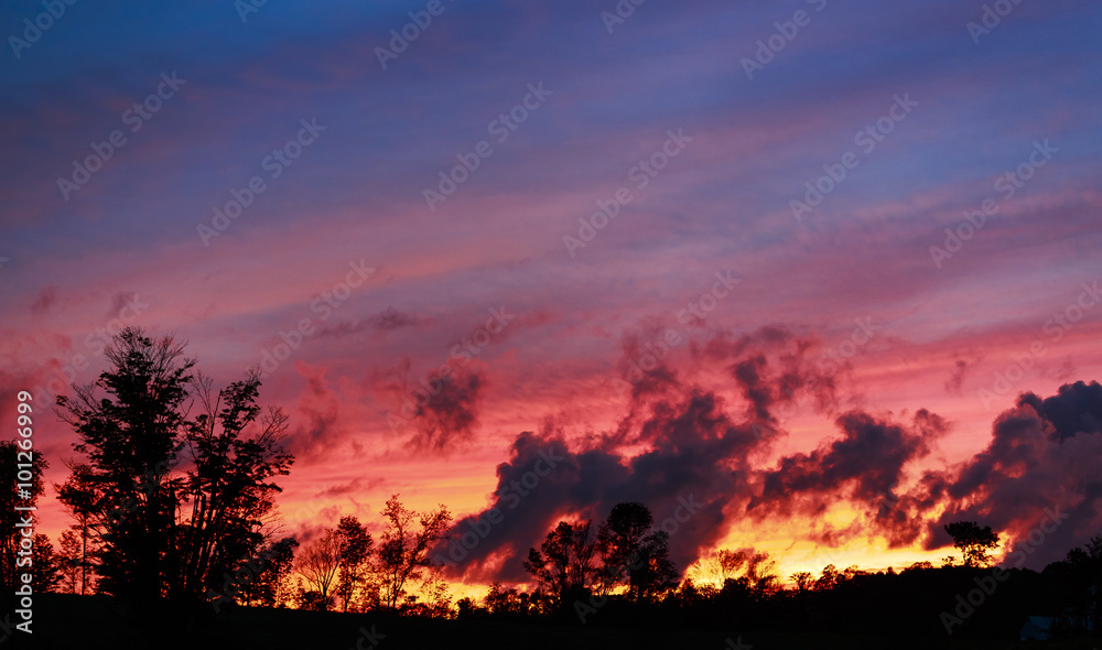 Scenic View of Colorful Sky at Sunset