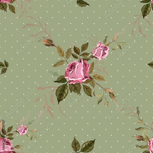 Seamless pattern with roses.