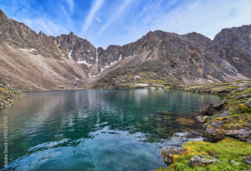 Beautiful water of a mountain lake at range