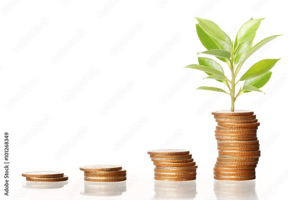 Investment concept, Coins stock market Investment concept, Coins stock market