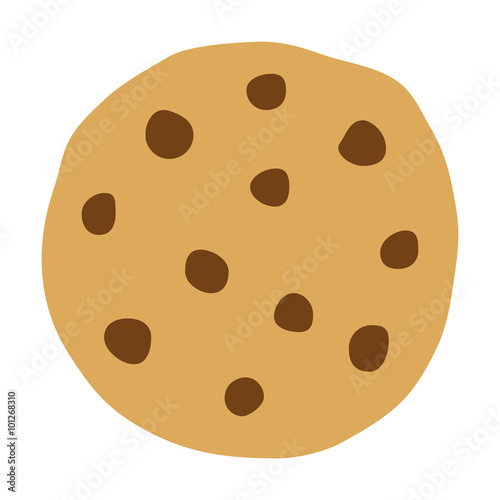 Chocolate chip cookie icon for food apps and websites фототапет
