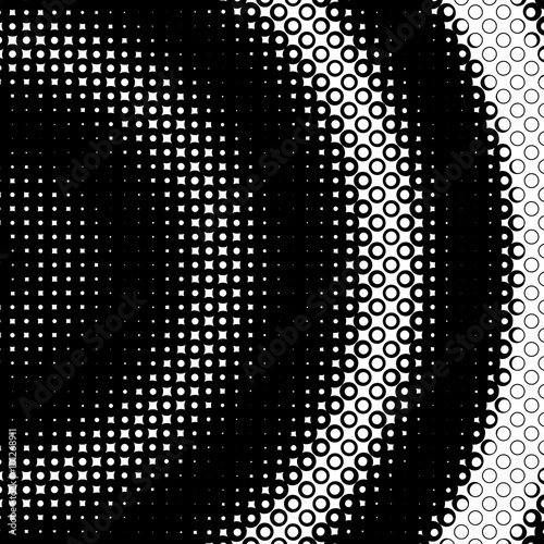 Background with gradient of black and white circles