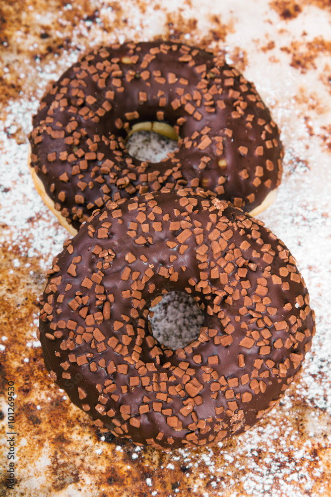 donuts with chocolate donuts with chocolate