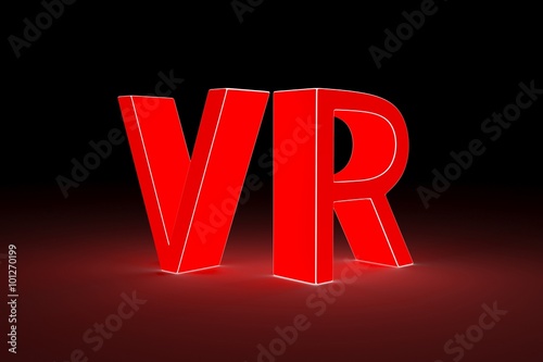 Fototapeta Naklejka Na Ścianę i Meble -  VR is presented in the form of neon