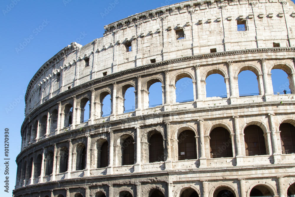 Exterior facade of the Colosseum, Rome