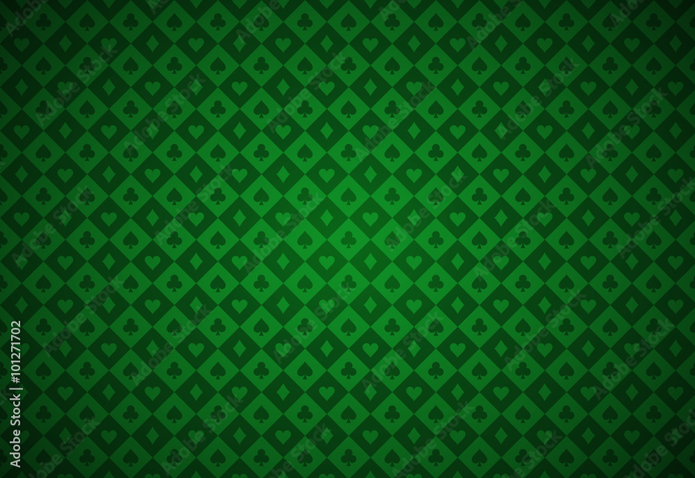 Kietelen Zwakheid een miljard Minimalistic green poker background with texture composed from card symbols  Stock Vector | Adobe Stock
