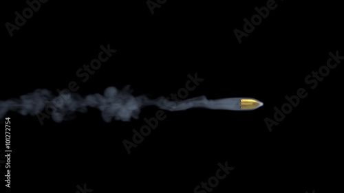 Computer generated representation of a flying bullet with alpha channel photo