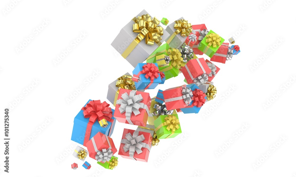 Fototapeta premium flying gift boxes