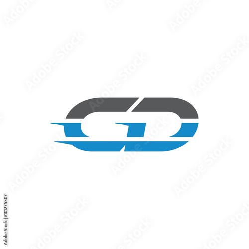Simple Modern Dynamic Letter Initial Logo cd