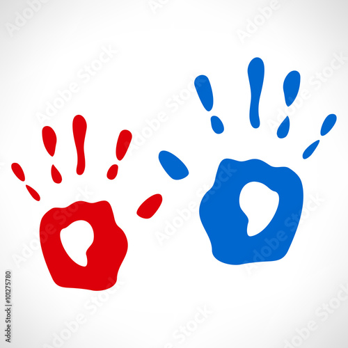 Hand prints vector