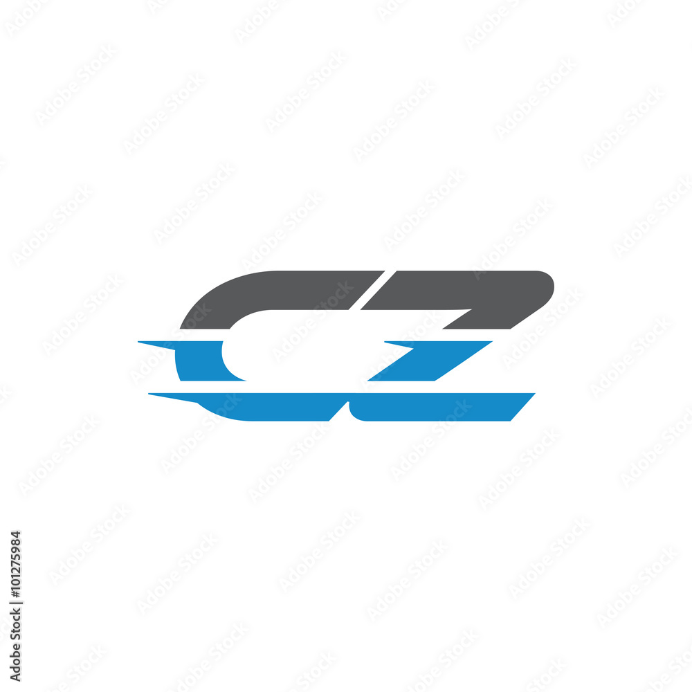 Simple Modern Dynamic Letter Initial Logo cz Simple Modern Dynamic Letter Initial Logo cz