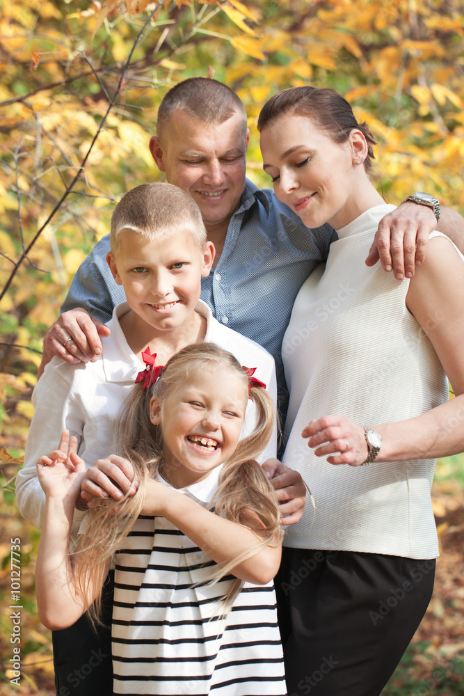 Portrait of happy family with two children Portrait of happy family with two children