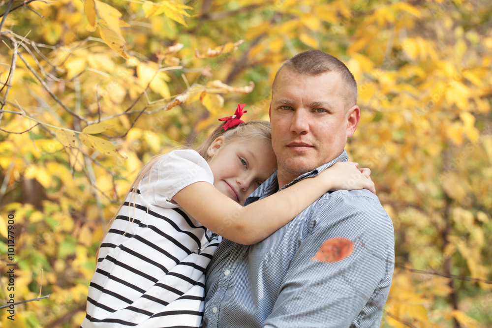 Portrait of happy father and daughter.