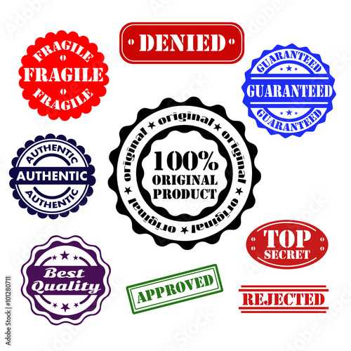 Rubber stamp collection vector
