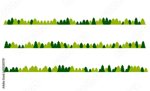 Illustration of an isolated line of trees vector