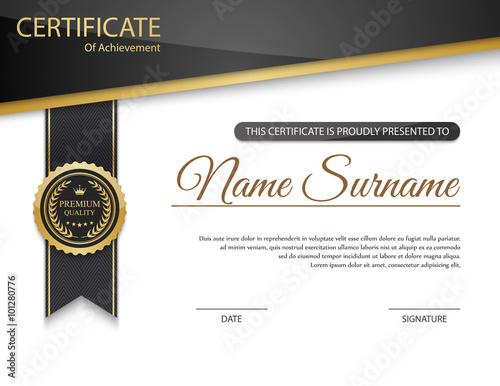 Vector certificate template.