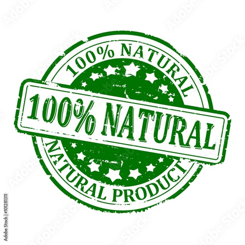 Damaged green round stamped - 100% natural product - vector eps