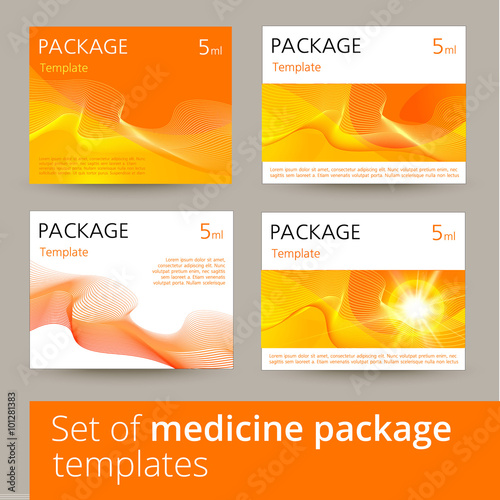Set of medicine package design with 3d-template. 