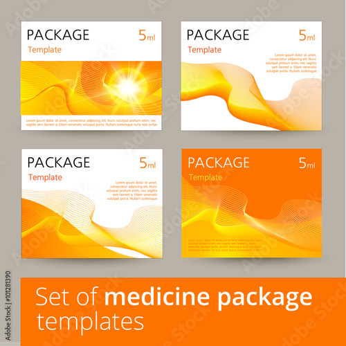 Set of medicine package design with 3d-template. 