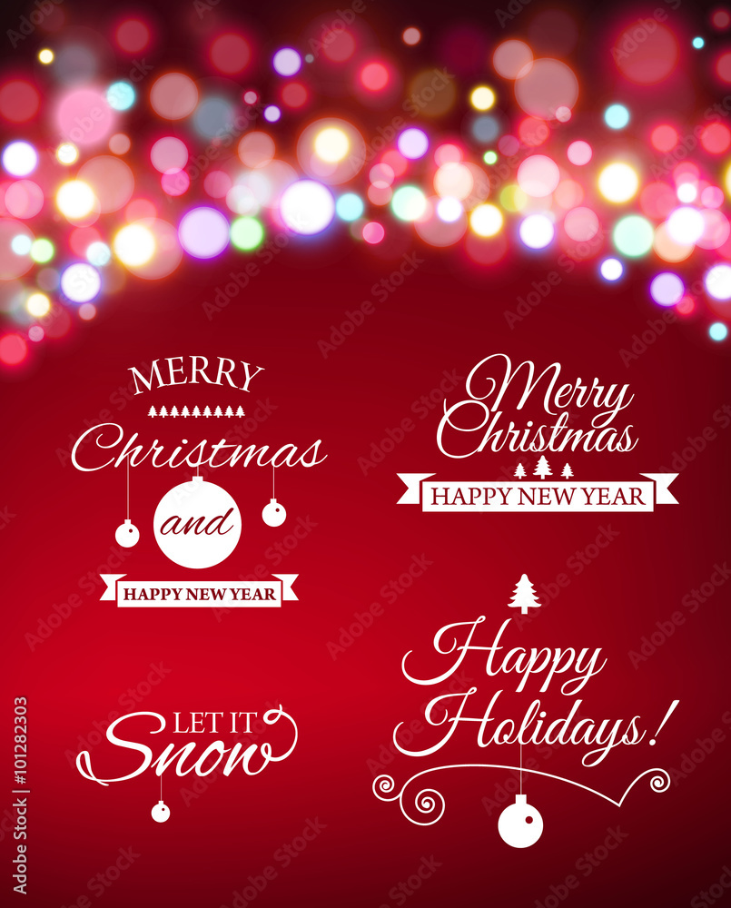 Set of Christmas typography templates.