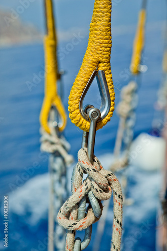 Knot. The main thing to tie knots and secure all the necessary elements of the ship for a comfortable and safe navigation .