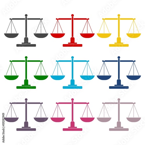 Justice Scale Icons set