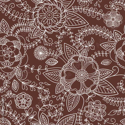 Seamless vector texture with flowers