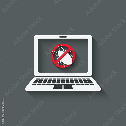 computer bug warning symbol