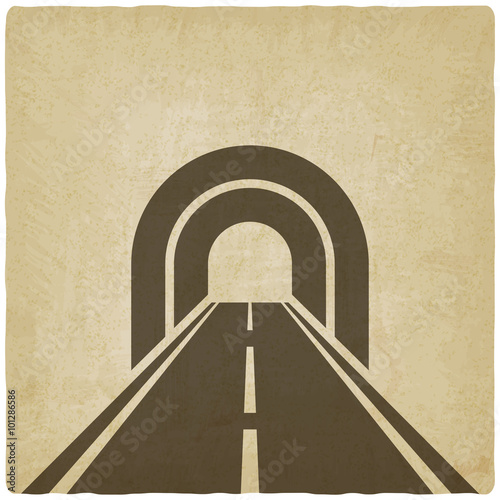road through tunnel old background