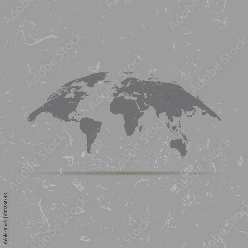 Fototapeta Naklejka Na Ścianę i Meble -  curved map of the world on the old background