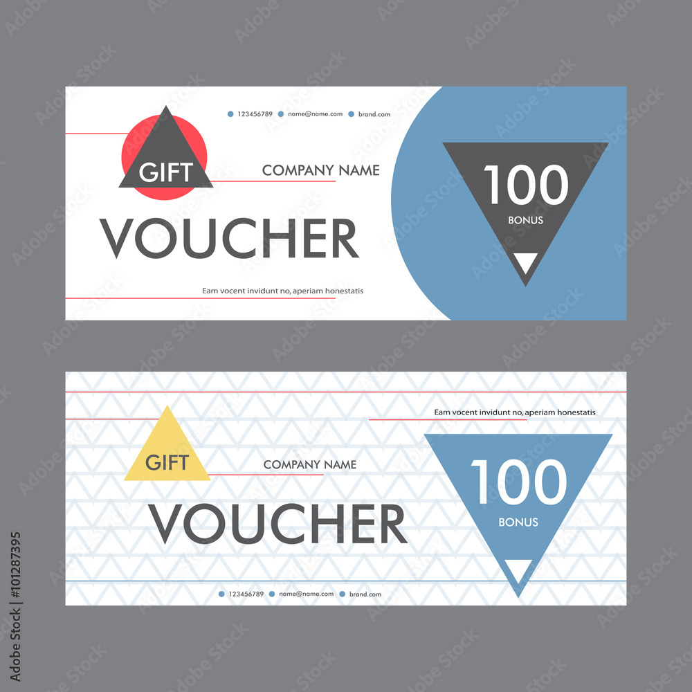Vector illustration. Template design of the voucher in a modern abstract style Vector illustration. Template design of the voucher in a modern abstract style