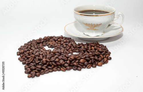 Coffee beans love heart