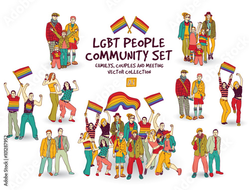 Lgbt people community set isolated group.