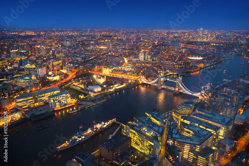 LONDON, UK - JANUARY 27, 2015: London panorama at sunset