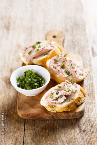 Pate with fresh baguette