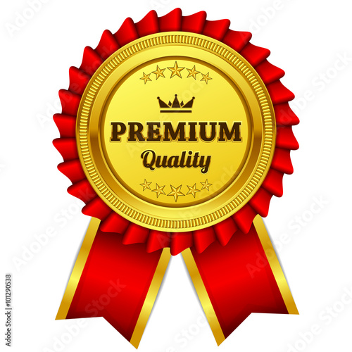 Premium Quality Red Seal Vector Icon