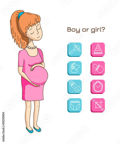 Pregnant woman and baby icon