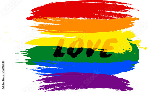 bisexual rainbow flag with text 