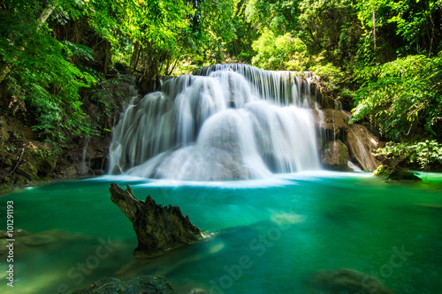 Huay Mae Khamin waterfall in tropical fprest, Thailand 