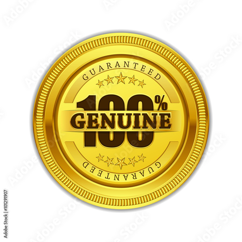 Genuine Quality Gold Seal Vector Icon Design